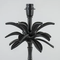Best Straluma Mat zwarte vloerlamp Armata met palmbladeren