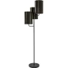 Flash Sale Straluma Mat zwarte vloerlamp Edisa met velvet bruine kappen