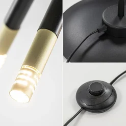 Hot Straluma Mat zwarte vloerlamp G9 met gouden accenten