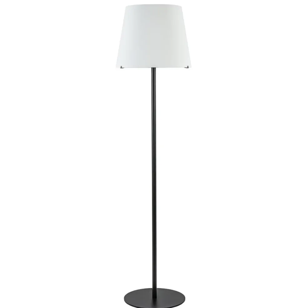Cheap Straluma Mat zwarte vloerlamp met opaal glazen kap