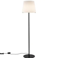 Cheap Straluma Mat zwarte vloerlamp met opaal glazen kap