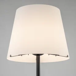Cheap Straluma Mat zwarte vloerlamp met opaal glazen kap