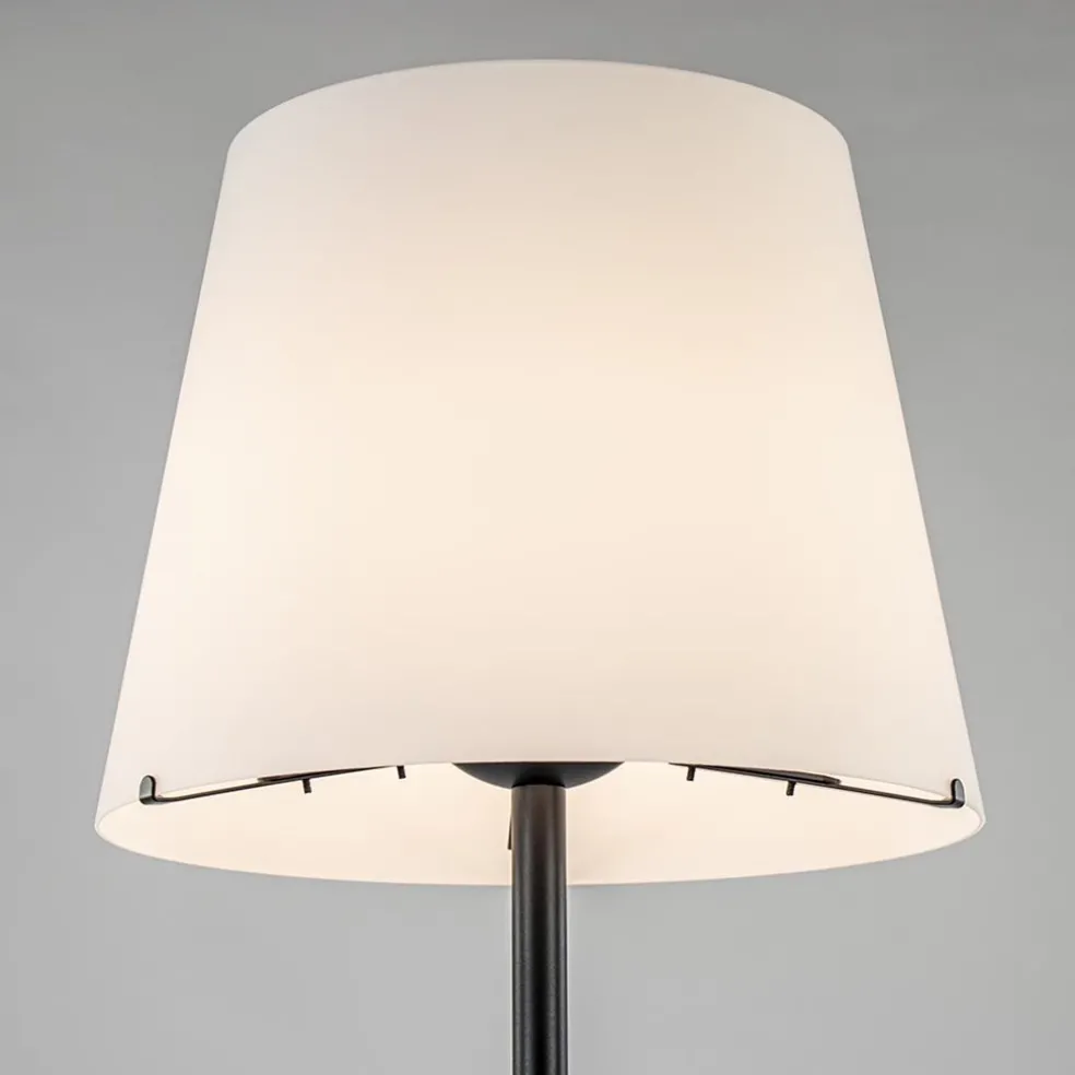 Cheap Straluma Mat zwarte vloerlamp met opaal glazen kap