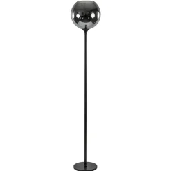 Shop Straluma Mat zwarte vloerlamp met smoke/titanium glazen kap