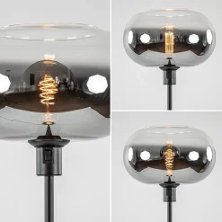 Discount Straluma Mat zwarte vloerlamp met smoke glas gradient