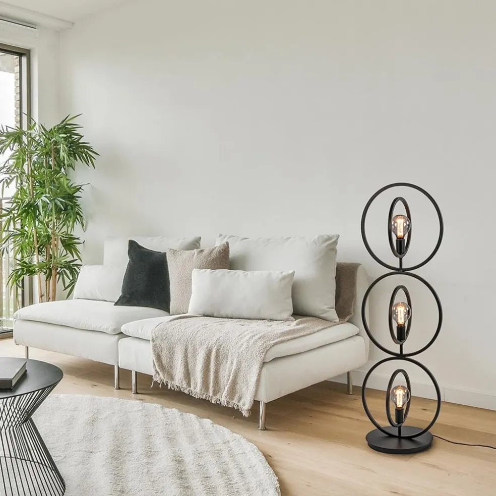 Store Straluma Mat zwarte vloerlamp rings