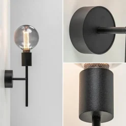 Store Straluma Mat zwarte wandlamp exclusief lichtbron