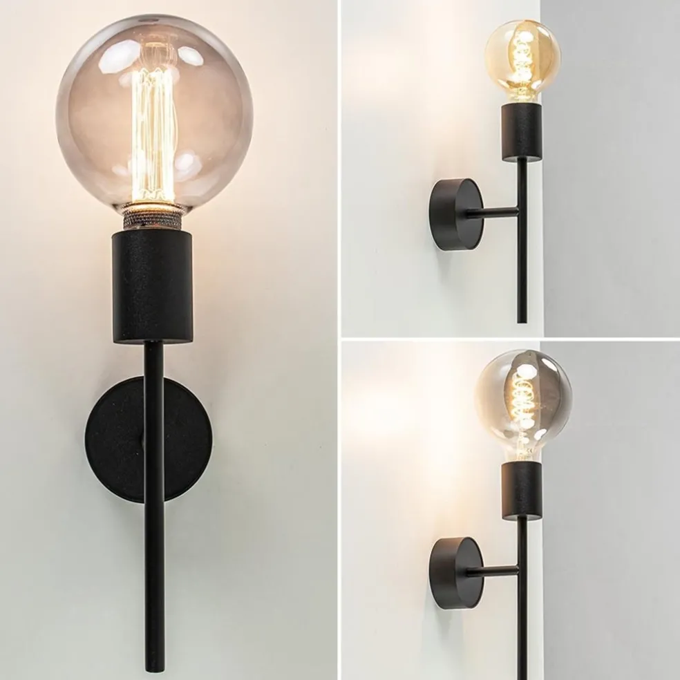 Store Straluma Mat zwarte wandlamp exclusief lichtbron