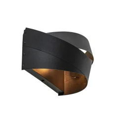 Cheap Straluma Mat zwarte wandlamp half rond E14