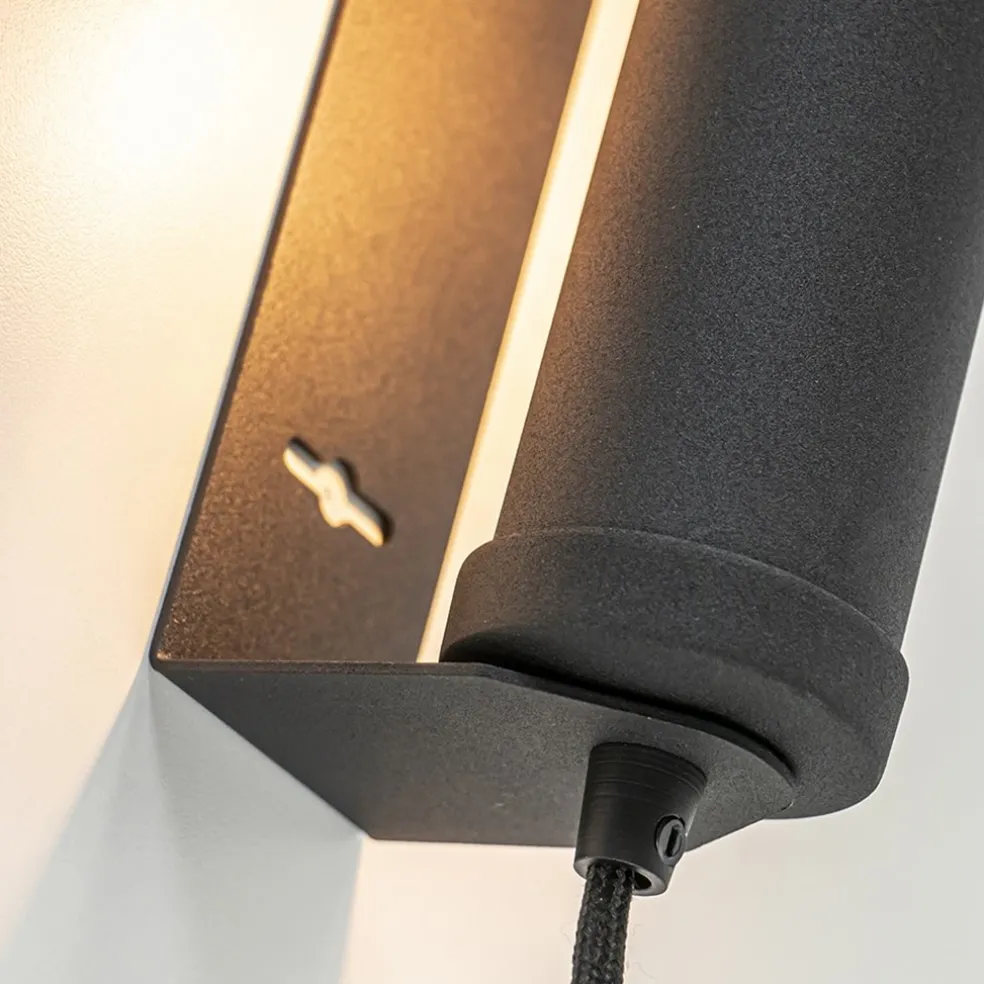 Clearance Straluma Mat zwarte wandlamp met snoer