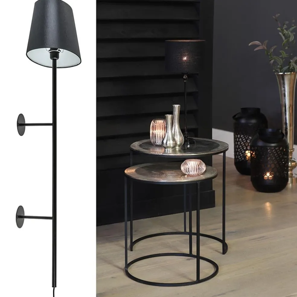 Discount Straluma Mat zwarte wandlamp Soriano exclusief kap