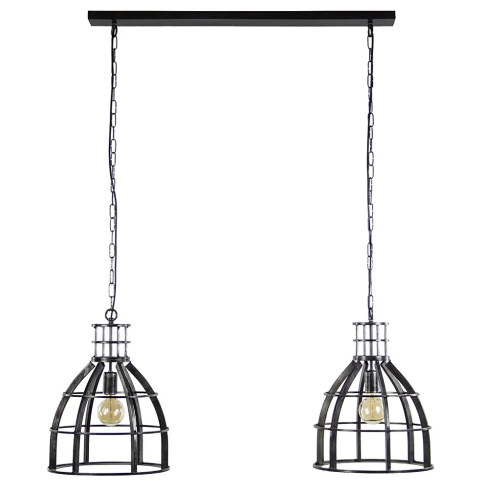 New Straluma Metalen eettafel hanglamp 2-lichts kooi