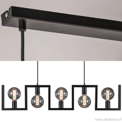 Clearance Straluma Metalen eettafel hanglamp zwart frame