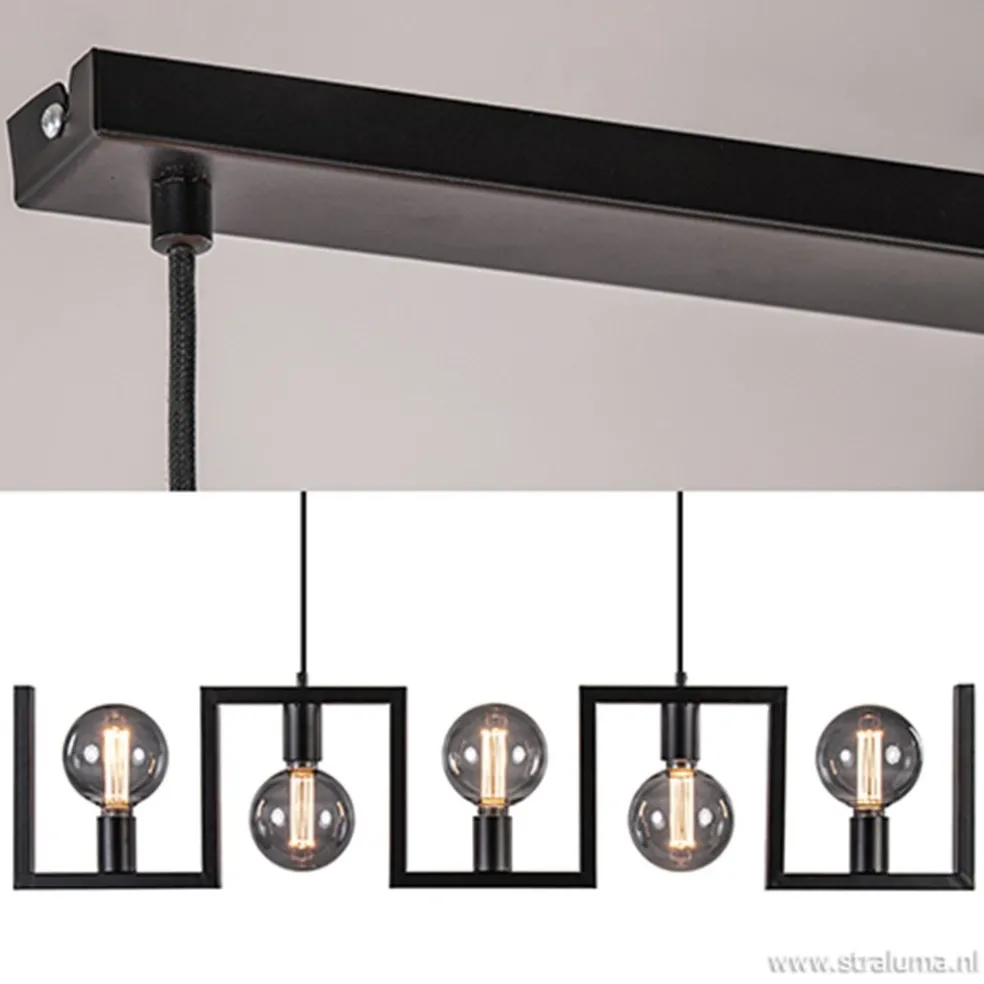 Clearance Straluma Metalen eettafel hanglamp zwart frame