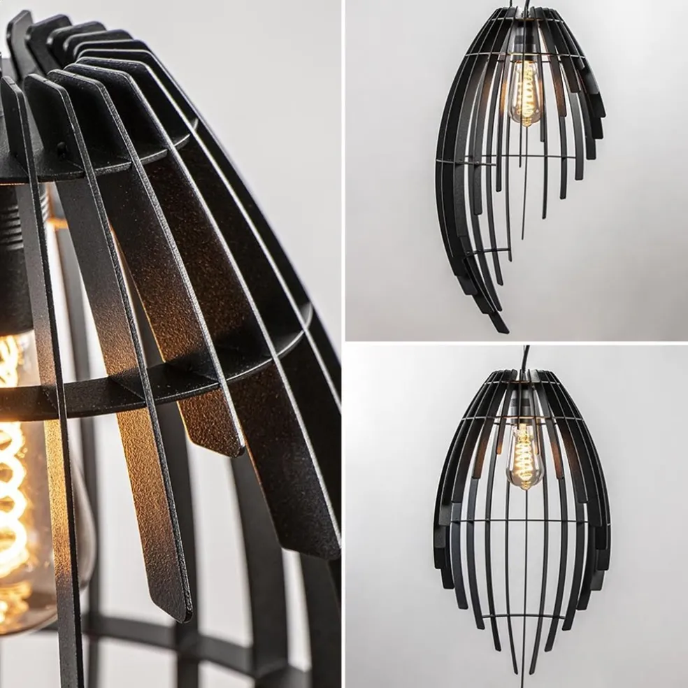 Outlet Straluma Metalen hanglamp mat zwart metaal