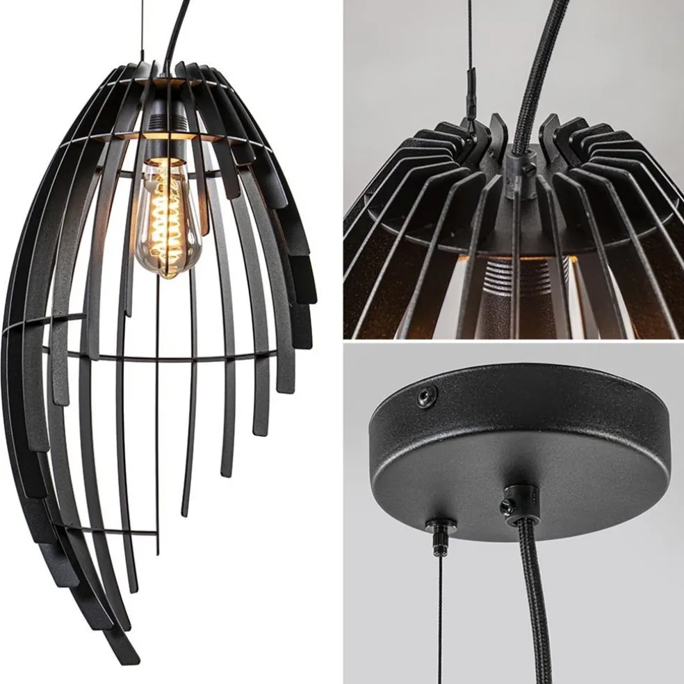 Outlet Straluma Metalen hanglamp mat zwart metaal