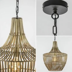 Shop Straluma Metalen hanglamp Stella antiek brons met zwart
