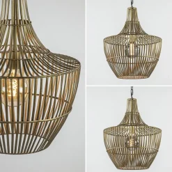 Shop Straluma Metalen hanglamp Stella antiek brons met zwart