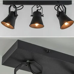 Outlet Straluma Metalen 3-l plafondlamp mat zwart verstelbaar