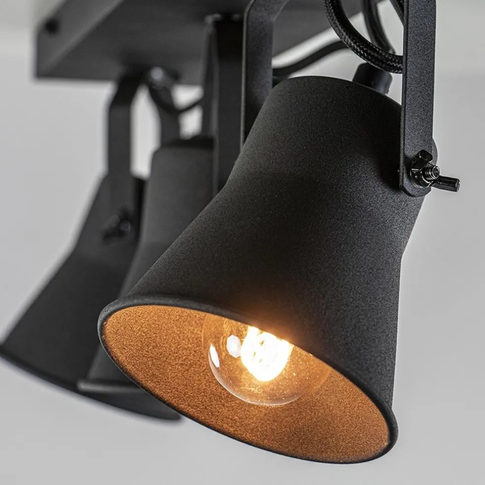 Outlet Straluma Metalen 3-l plafondlamp mat zwart verstelbaar