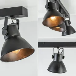 New Straluma Metalen 3-lichts plafondlamp ELiano mat zwart