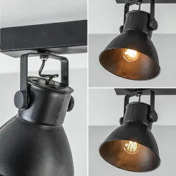 New Straluma Metalen 3-lichts plafondlamp ELiano mat zwart