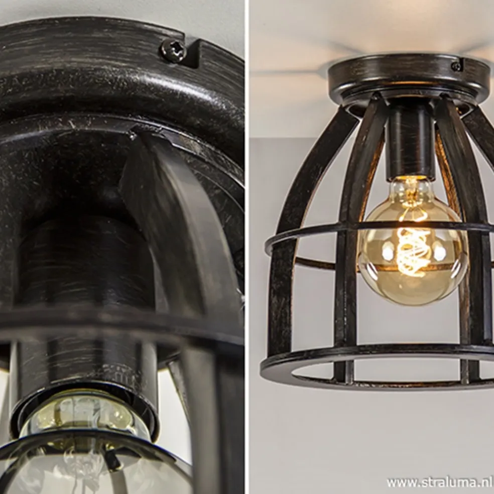 Sale Straluma Metalen plafondlamp antiek zwart