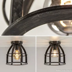 Sale Straluma Metalen plafondlamp antiek zwart