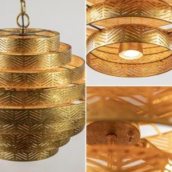 Store Straluma Metalen robuuste hanglamp ambachtelijk brons rond