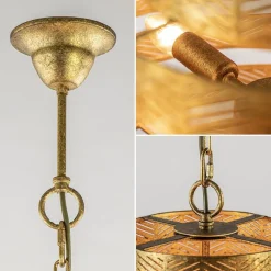 Store Straluma Metalen robuuste hanglamp ambachtelijk brons rond