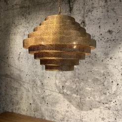 Store Straluma Metalen robuuste hanglamp ambachtelijk brons rond
