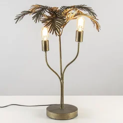Sale Straluma Metalen tafellamp Palm antiek brons Light and Living
