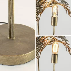 Sale Straluma Metalen tafellamp Palm antiek brons Light and Living