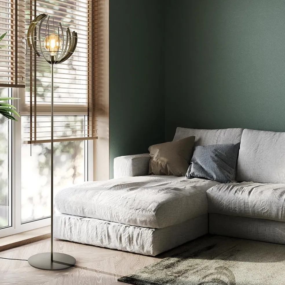 Store Straluma Metalen vloerlamp Terra oud messing