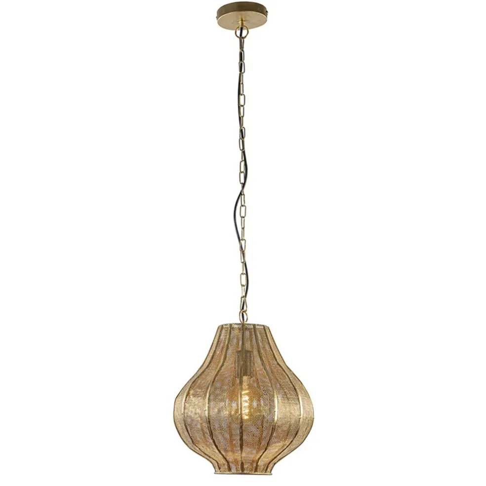 Hot Straluma Micha grote goud hanglamp oosters landelijk Light & Living