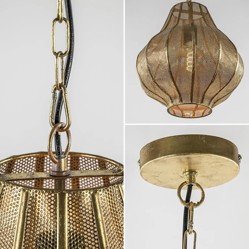 Hot Straluma Micha grote goud hanglamp oosters landelijk Light & Living