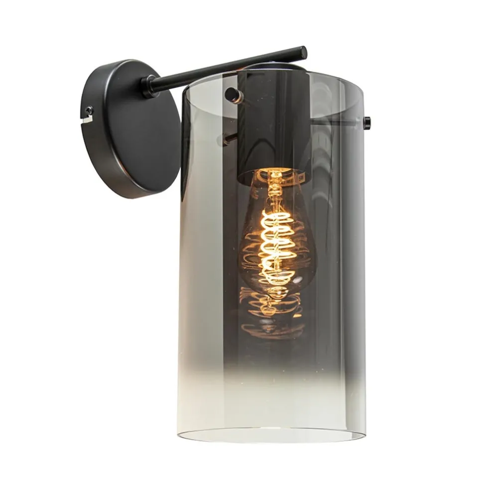 Cheap Straluma Modern klassieke wandlamp cilinder met smoke glas