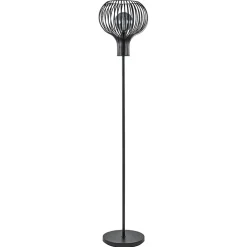 New Straluma Modern landelijke vloerlamp mat zwart met draadkap