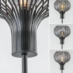 New Straluma Modern landelijke vloerlamp mat zwart met draadkap