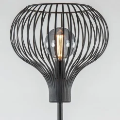 Online Straluma Modern zwarte vloerlamp met draad kap