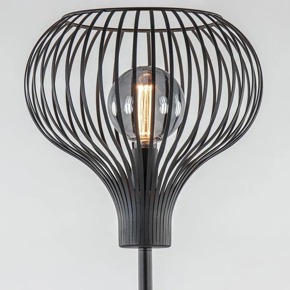 Online Straluma Modern zwarte vloerlamp met draad kap