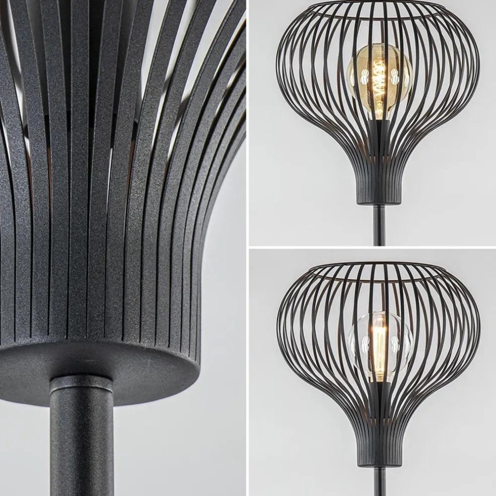 Online Straluma Modern zwarte vloerlamp met draad kap