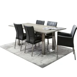 Fashion Straluma Moderne armstoel zwart leder met RVS poten