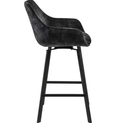 Best Sale Straluma Moderne barkruk met draaibare zitting velvet antraciet