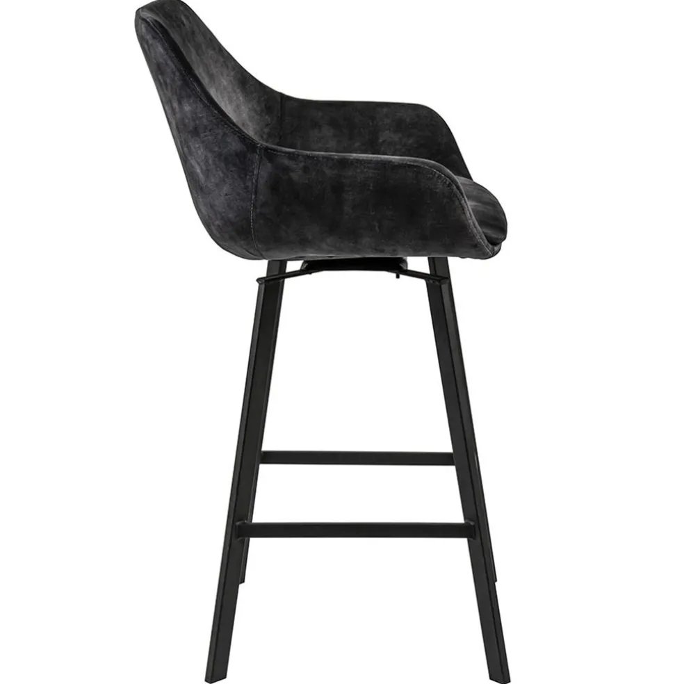 Best Sale Straluma Moderne barkruk met draaibare zitting velvet antraciet
