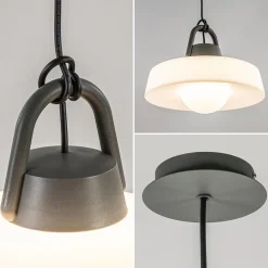 Outlet Straluma Moderne buitenlamp hang antraciet met wit IP65