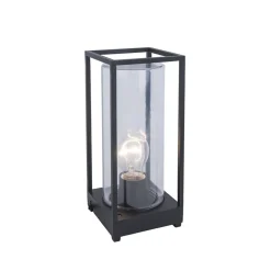 Shop Straluma Moderne buitenlamp tafel zwart aluminium met helder glas