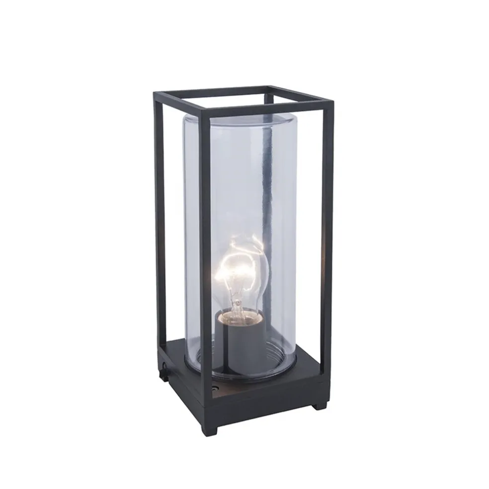 Shop Straluma Moderne buitenlamp tafel zwart aluminium met helder glas