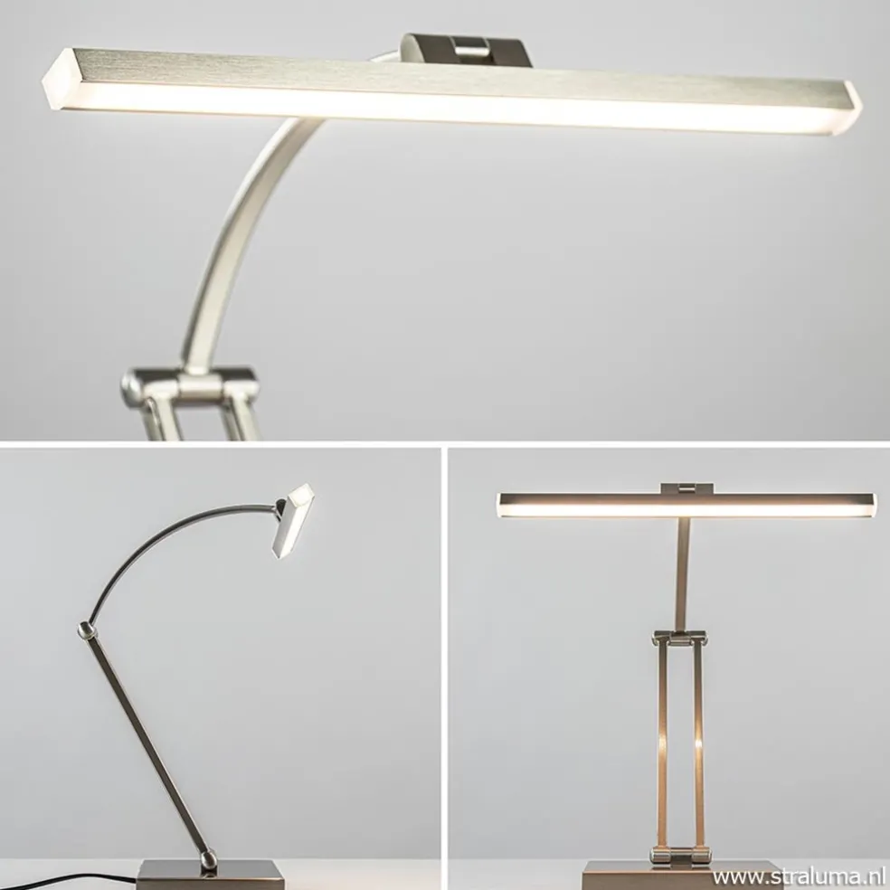 Best Straluma Moderne bureaulamp nikkel met geïntegreerd LED