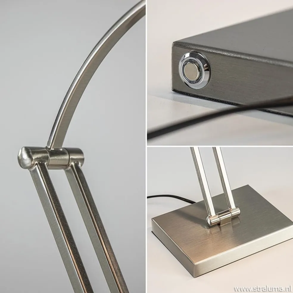 Best Straluma Moderne bureaulamp nikkel met geïntegreerd LED
